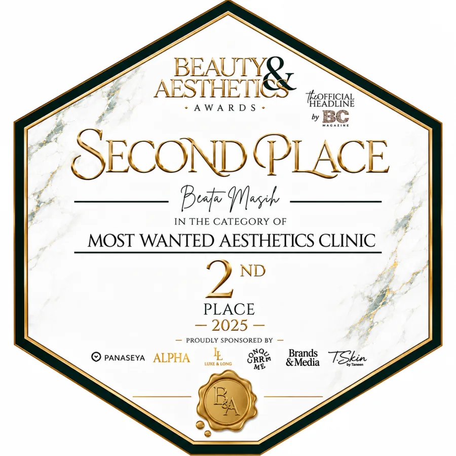 Most Wanted Aesthetics Clinic — 2nd Place 2025 award badge