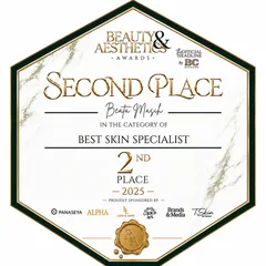 Best Skin Specialist certificate, Beauty & Aesthetics Awards 2025