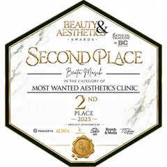 Most Wanted Aesthetics Clinic certificate, Beauty & Aesthetics Awards 2025