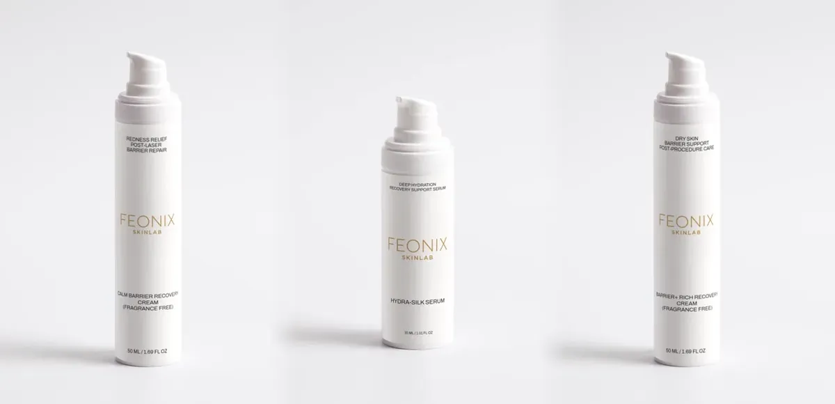 Feonix SkinLab Calm Barrier Recovery Cream, Hydra-Silk Serum and Barrier+ Rich Recovery Cream.
